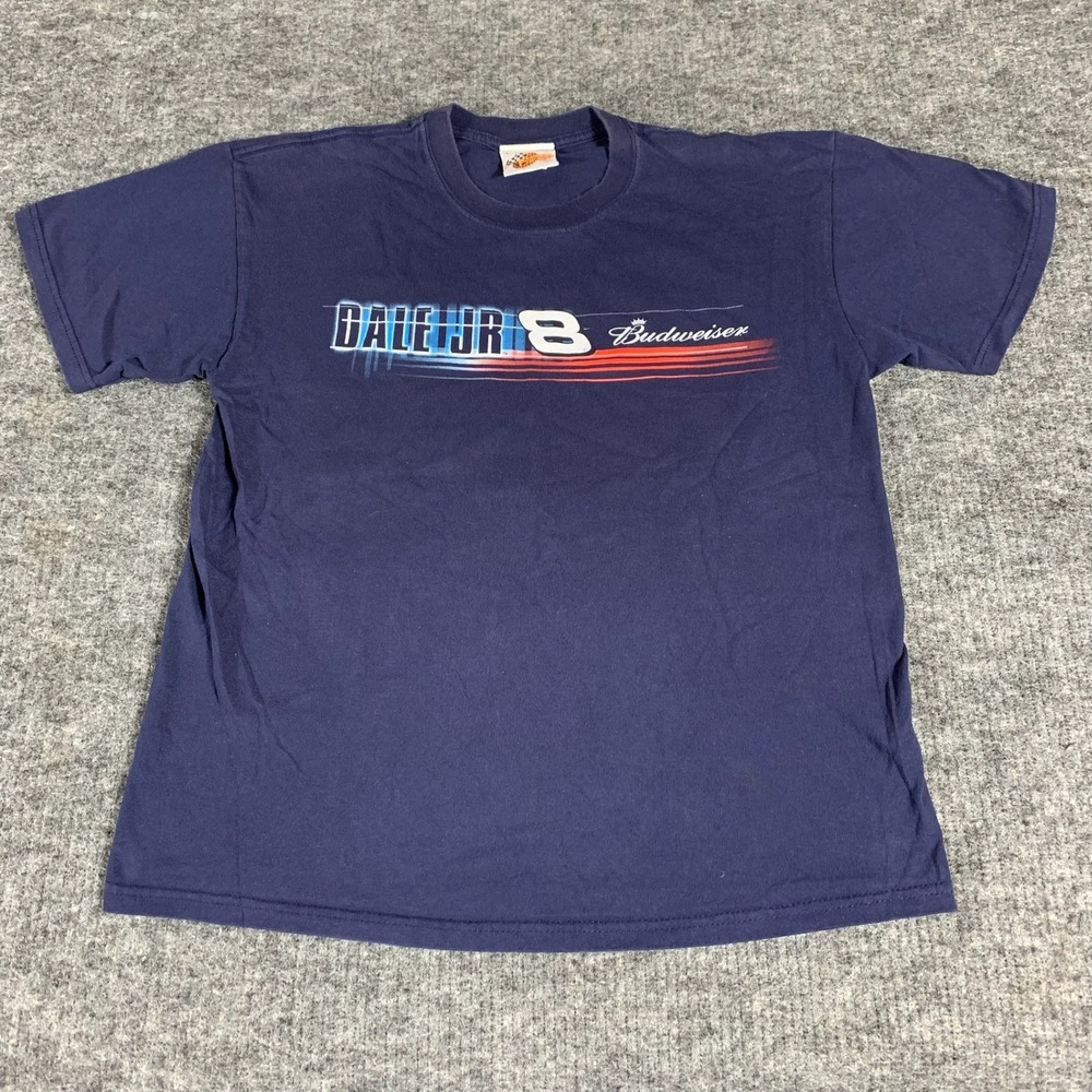 Winners Circle Dale Earnhardt Jr T Shirt Mens Large Blue Budweiser Racing Y2K